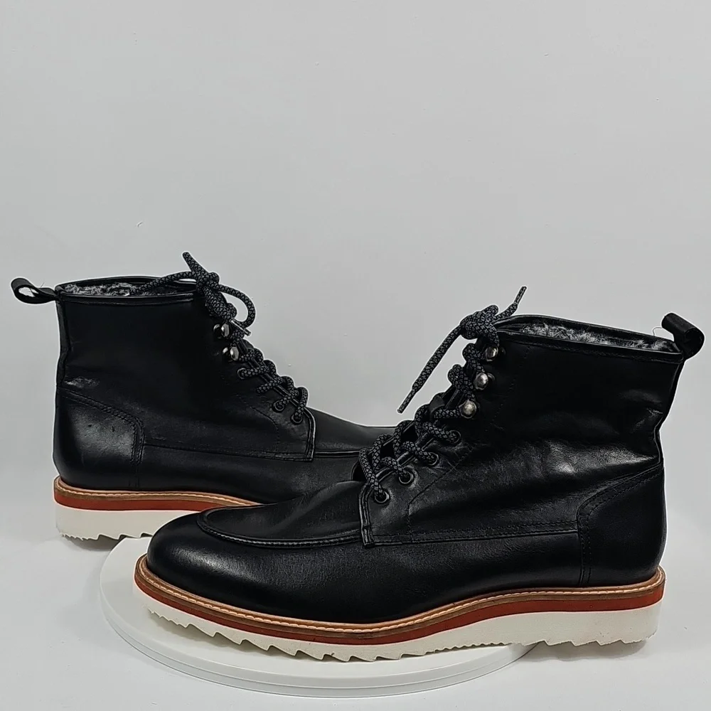 Vintage Foundry Co Jimara Black Leather Moc Toe Boots 10.5 NWOT City Boy Indie